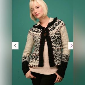 Free people Patched Fairisle Hoodie Sweater S/P